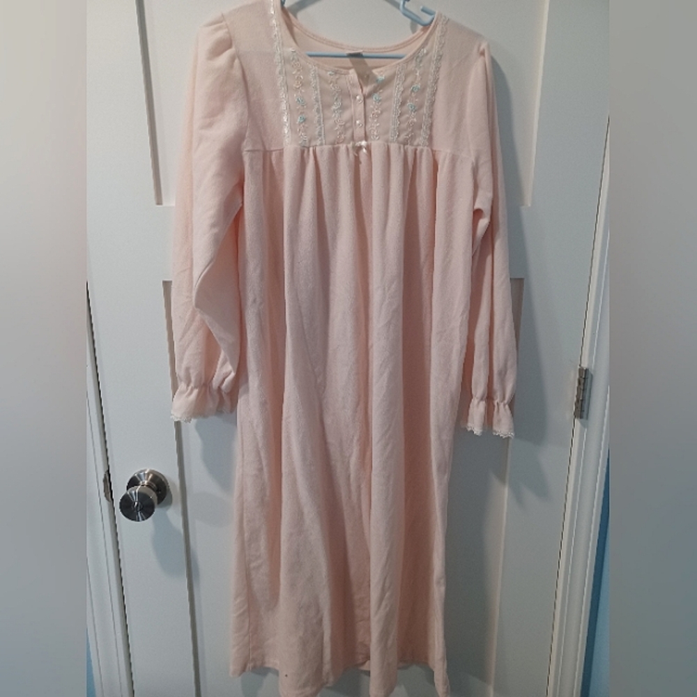 CLASSIC ELEMENTS Women's Peach Vintage Fleece Nightgown, M